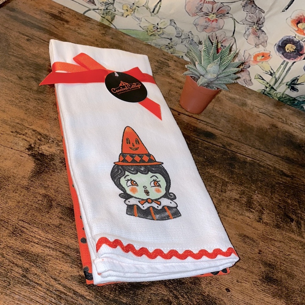 vintage style witch kitchen towels